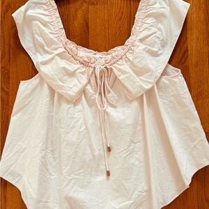 Free People Light Pink Ruffle Top
